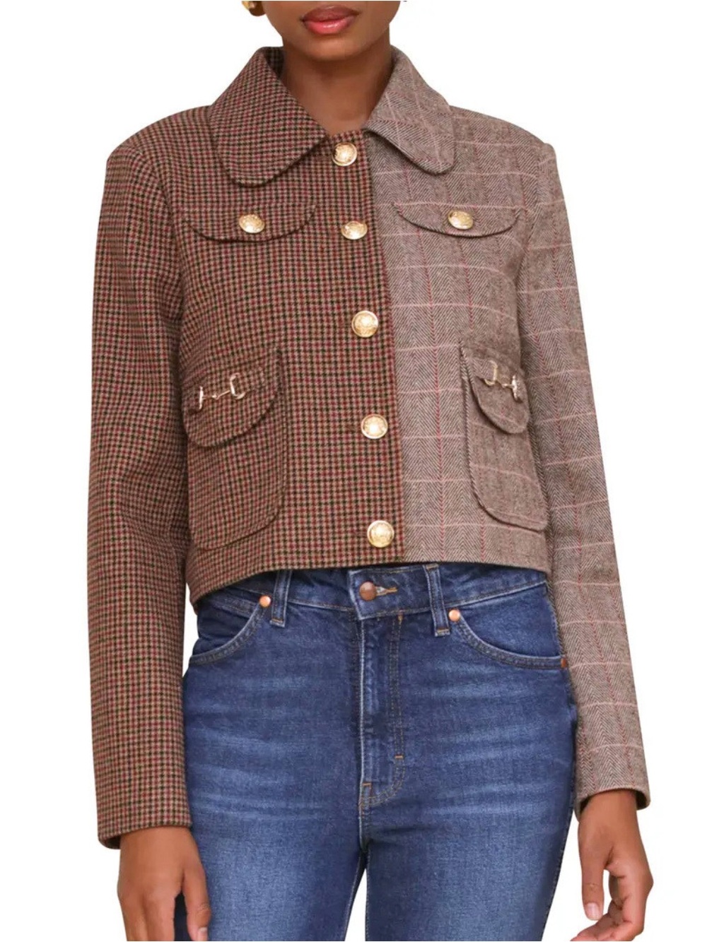 NWOT 7 for All Mankind Patchwork Cropped Blazer